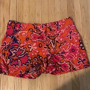 Printed linen blend short